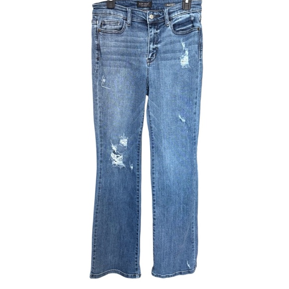 Judy Blue Denim - Judy Blue Boot Cut High Rise Distressed Blue Jeans, Women’s Size 7/28
